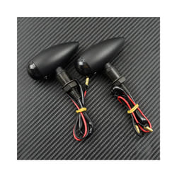 Motorcycle Black Bullet Turn Signals Indicators Blinker Lights Lamp For - 2pcs lights