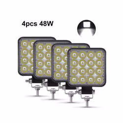 ANMINGPU Mini Offroad LED Bar 12V 24V Square LED Work Light for Car Truct - 4pcs 48W work light