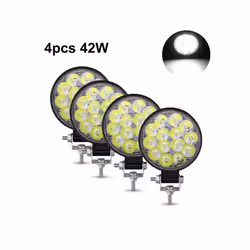 ANMINGPU Mini Offroad LED Bar 12V 24V Square LED Work Light for Car Truct - 4pcs 42W work light