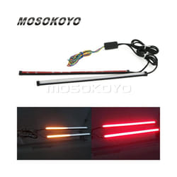 Car Motorcycle DRL LED Sequential Light Strip Flowing Switchback Brake - red and amber
