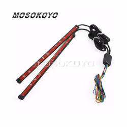 Car Motorcycle DRL LED Sequential Light Strip Flowing Switchback Brake - white and amber