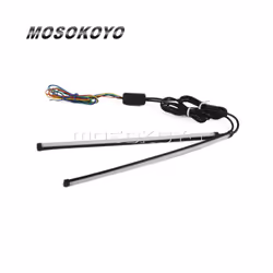 Car Motorcycle DRL LED Sequential Light Strip Flowing Switchback Brake - white and amber