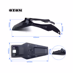 OTOM Motorcycle Rear Fender Tail Light LED Taillight Bracket License Number - License Plate Light
