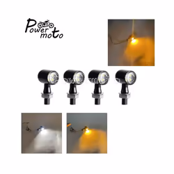 Universal Mini Bullet Motorcycle LED Turn Signals Brake Light DRL Lamp - 1498 Black Clear