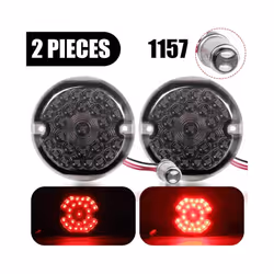 Motorcycle Smoke 1156 1157 Front Led Turn Signal Lights DRL White Amber - 1157 RED with RED