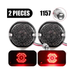 Motorcycle Smoke 1156 1157 Front Led Turn Signal Lights DRL White Amber - 1157 RED with RED