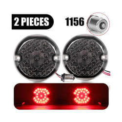 Motorcycle Smoke 1156 1157 Front Led Turn Signal Lights DRL White Amber - 1156 RED