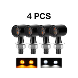 Aluminium Motorcycle Mini led Turn Signal Lights Brake light DRL Lamp - 4pcs Amber White