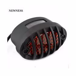 Motorcycle LED Tail Light Brake Stop Custom Grill Taillight Cat Eye Rear - Black with RED LENS