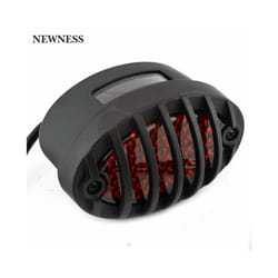 Motorcycle LED Tail Light Brake Stop Custom Grill Taillight Cat Eye Rear - Black with RED LENS