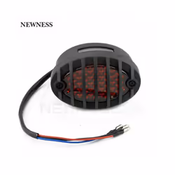 Motorcycle LED Tail Light Brake Stop Custom Grill Taillight Cat Eye Rear - Black with RED LENS