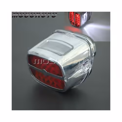 Tail Light LED Rear Lamp License Plate Taillights Brake Stop Turn Signals - 6203 chrome red