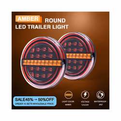 2/4/6pcs 5.3" Red Amber LED Trailer rear Light Bus Brake Light DRL/Turn - 2pcs