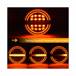 2/4/6pcs 5.3" Red Amber LED Trailer rear Light Bus Brake Light DRL/Turn - 2pcs