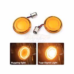 Motorcycle Front LED Front Turn Signal Conversions 1157 Bullet Style For - Yellow