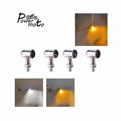 Universal Mini Bullet Motorcycle LED Turn Signals Brake Light DRL Lamp - 1498 Chrome Smoke