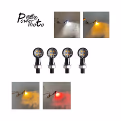 Universal Mini Bullet Motorcycle LED Turn Signals Brake Light DRL Lamp - 1496 Black Clear