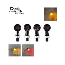 Universal Mini Bullet Motorcycle LED Turn Signals Brake Light DRL Lamp - 1497 Black Smoke