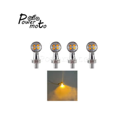 Universal Mini Bullet Motorcycle LED Turn Signals Brake Light DRL Lamp - 1392 Chrome Clear