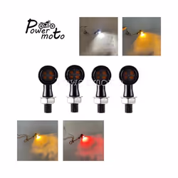 Universal Mini Bullet Motorcycle LED Turn Signals Brake Light DRL Lamp - 1496 Black Smoke