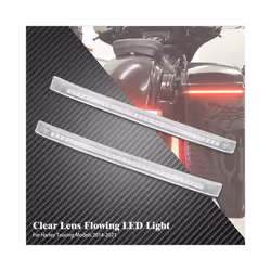2xMotorcycle LED Saddlebag Brake Flowing Turn Signal Accent Light Lamp - Clear Flowing Light