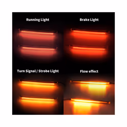 2xMotorcycle LED Saddlebag Brake Flowing Turn Signal Accent Light Lamp - Clear Flowing Light