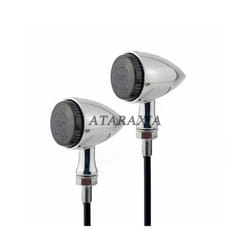 Motorcycle LED Bullet Turn Signals Light Retro Turn Indicators Blinkers - Chrome Smoke