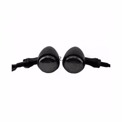 Motorcycle LED Bullet Turn Signals Light Retro Turn Indicators Blinkers - Chrome Smoke