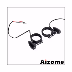 Universal 41mm Fork Tubes Bullet LED Turn Signals Lights For Harley Chopper - Bullet Black Clear