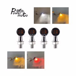 Universal Mini Bullet Motorcycle LED Turn Signals Brake Light DRL Lamp - 1496 Chrome Smoke