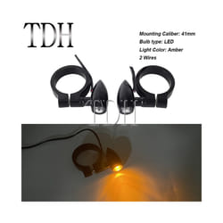 LED Turn Signal Lignt Blinker Indicator Amber Flashing For Harley Dyna - B black clear