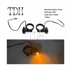 LED Turn Signal Lignt Blinker Indicator Amber Flashing For Harley Dyna - B black smoke