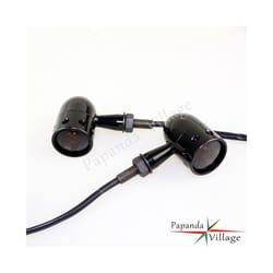 Chrome Retro Bullet Motorcycle Turn Signals Indicator Blinkers Amber Light - black smoke