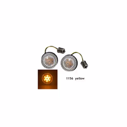 1156 1157 LED Turn Signal Indicator Light Bullet Lamp 2 inch Inserts Light - 1156 yellow