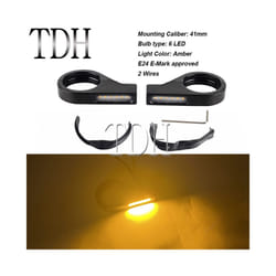 LED Turn Signal Lignt Blinker Indicator Amber Flashing For Harley Dyna - A black clear