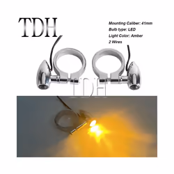LED Turn Signal Lignt Blinker Indicator Amber Flashing For Harley Dyna - B chrome smoke
