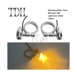LED Turn Signal Lignt Blinker Indicator Amber Flashing For Harley Dyna - B chrome smoke