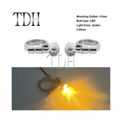 LED Turn Signal Lignt Blinker Indicator Amber Flashing For Harley Dyna - B chrome clear