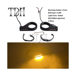 LED Turn Signal Lignt Blinker Indicator Amber Flashing For Harley Dyna - A black smoke
