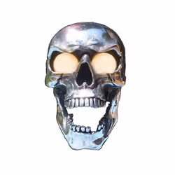 Hot Skull Headlight At The Real Headlight Motorcycle Skull Front Head - A