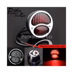 STOP LED Replica Motorcycle Taillights Cafe Racer Stop Brake Lamp License - 685  red LED