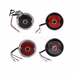 STOP LED Replica Motorcycle Taillights Cafe Racer Stop Brake Lamp License - 685 black red LED