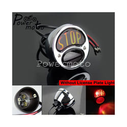 STOP LED Replica Motorcycle Taillights Cafe Racer Stop Brake Lamp License - 668 chrome bulb