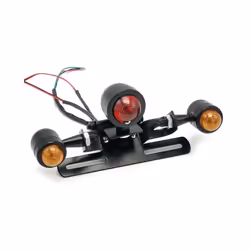 1 PC Red 12V LED Adjustable Cafe Racer Style Stop Tail Lights Motorbike - 7HH1503168-BK