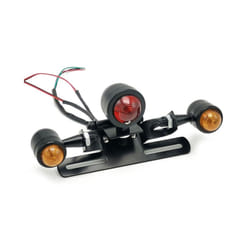 1 PC Red 12V LED Adjustable Cafe Racer Style Stop Tail Lights Motorbike - 7HH1503168-BK