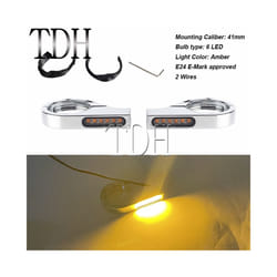 LED Turn Signal Lignt Blinker Indicator Amber Flashing For Harley Dyna - A chrome smoke