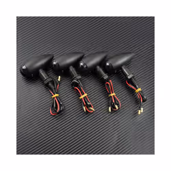 Motorcycle Black Bullet Turn Signals Indicators Blinker Lights Lamp For - 4pcs lights