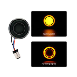 2Pcs 2'' Motorcycle LED Turn Signal Light Front Rear Brake Tail Light - Front Smoked Yellow