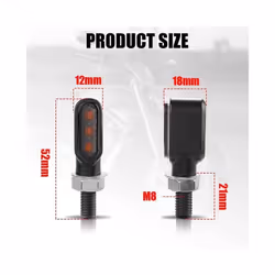 8mm Mini Led Motorcycle Turn Signal Light Lamp Indicators Blinker Amber - 4 Pcs Silver