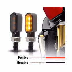 8mm Mini Led Motorcycle Turn Signal Light Lamp Indicators Blinker Amber - 4 Pcs Silver